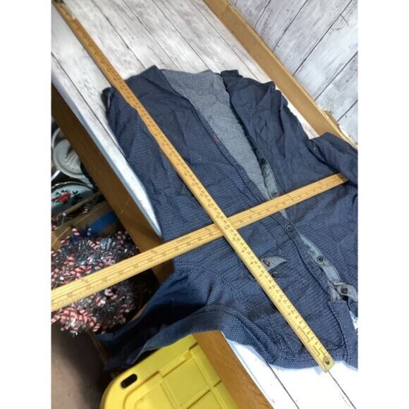 Preppy Streetwear Coquette Utility Thread And Cloth Men Shirt Medium Blue - Picture 3 of 4